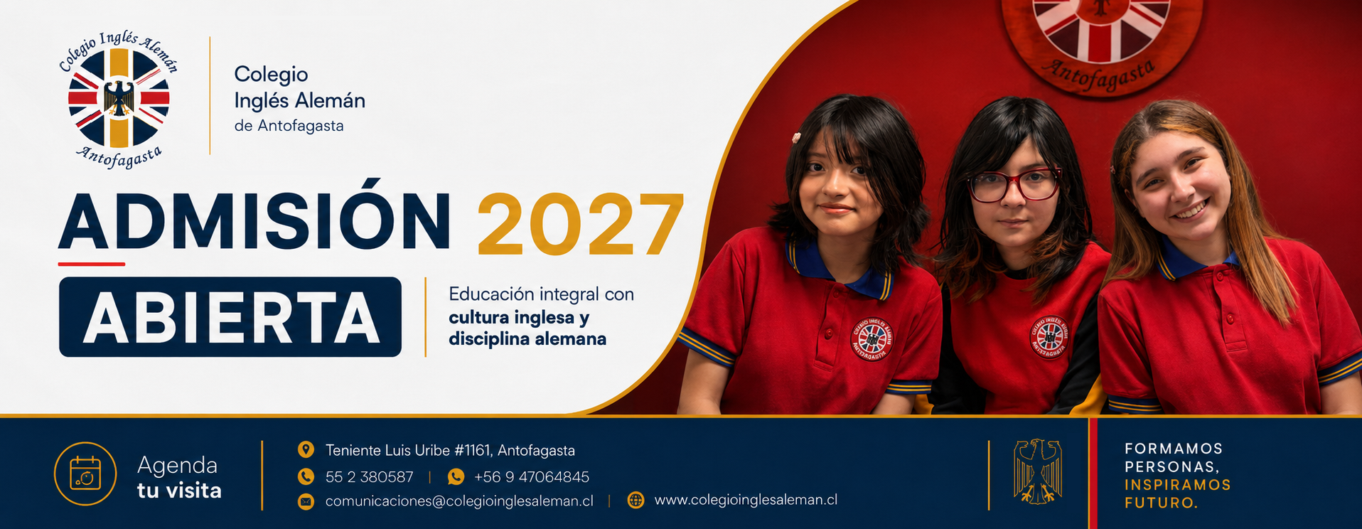 Banner Admisión 2027 Colegio Inglés Alemán de Antofagasta