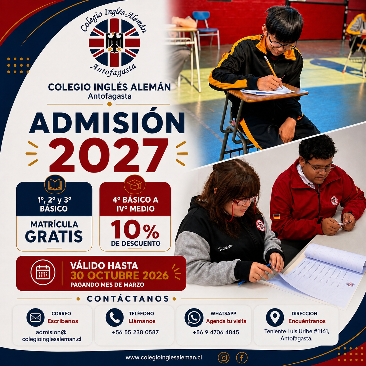 Admisión 2027 Colegio Inglés Alemán de Antofagasta